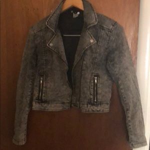 Acid wash denim jacket